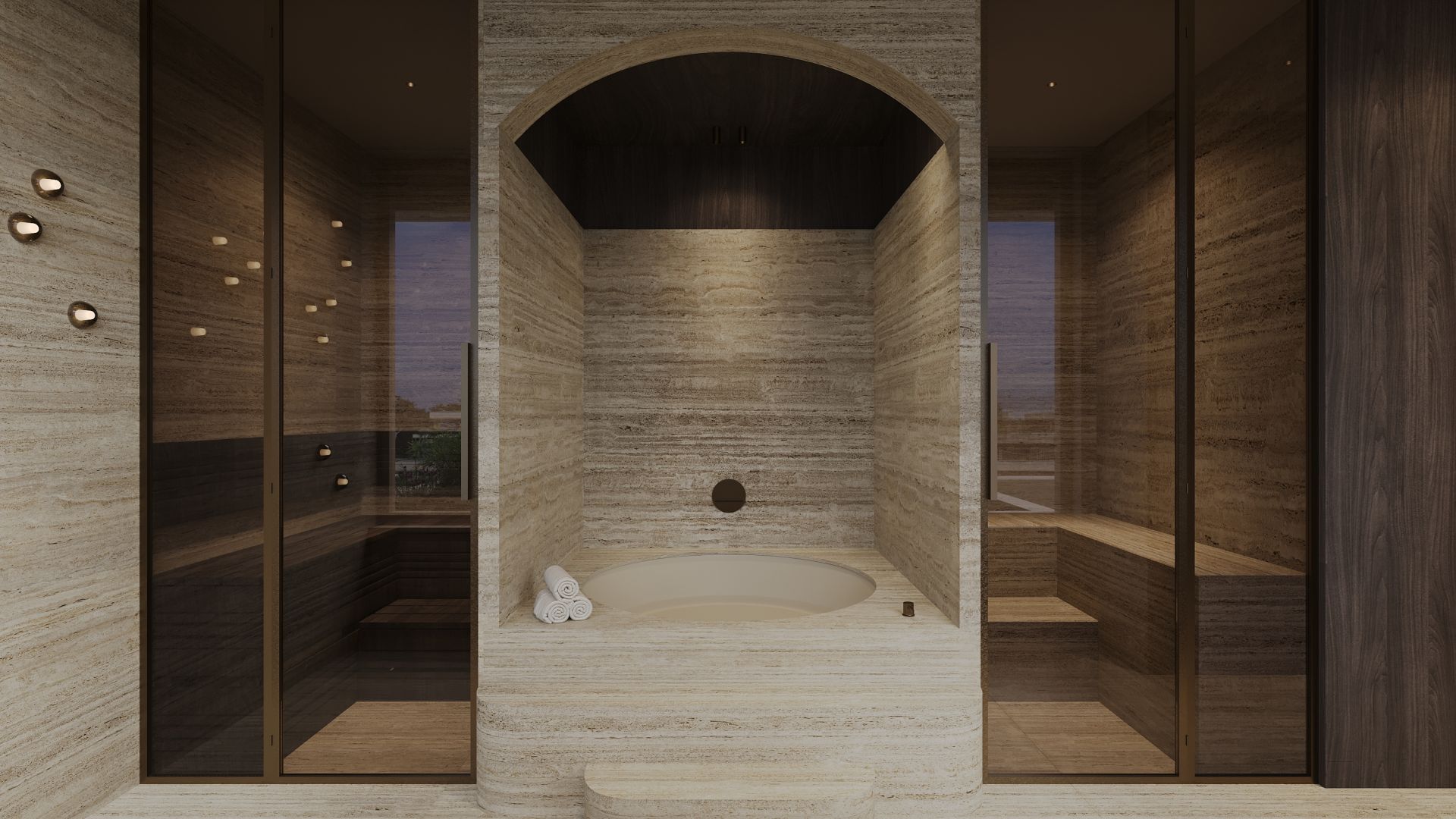 Een beschutte plek voor ontspanning, met de mogelijkheid tot een eigen wellness in alle rust.